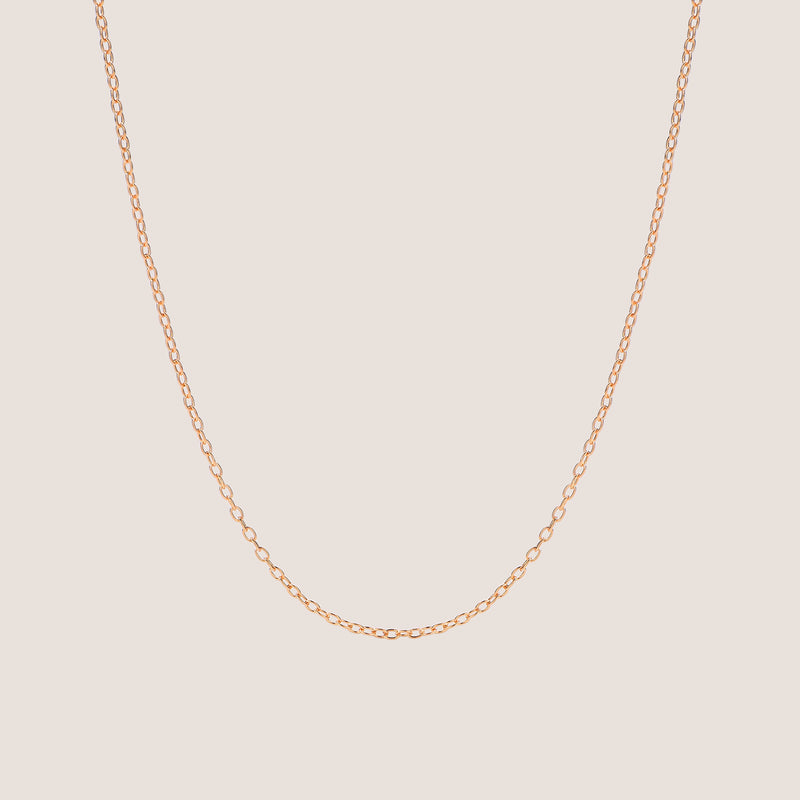 18k Gold Vermeil Fine Cable Chain Necklace