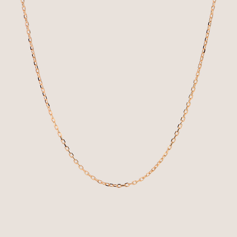 18k Gold Vermeil Fine Edge Cable Chain Necklace