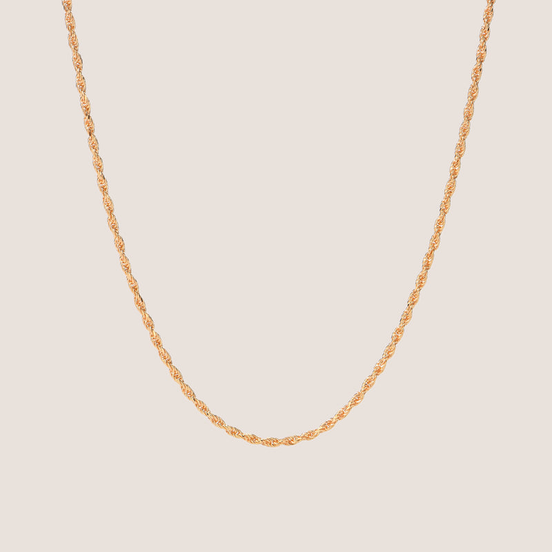 18k Gold Vermeil Fine Rope Chain Necklace