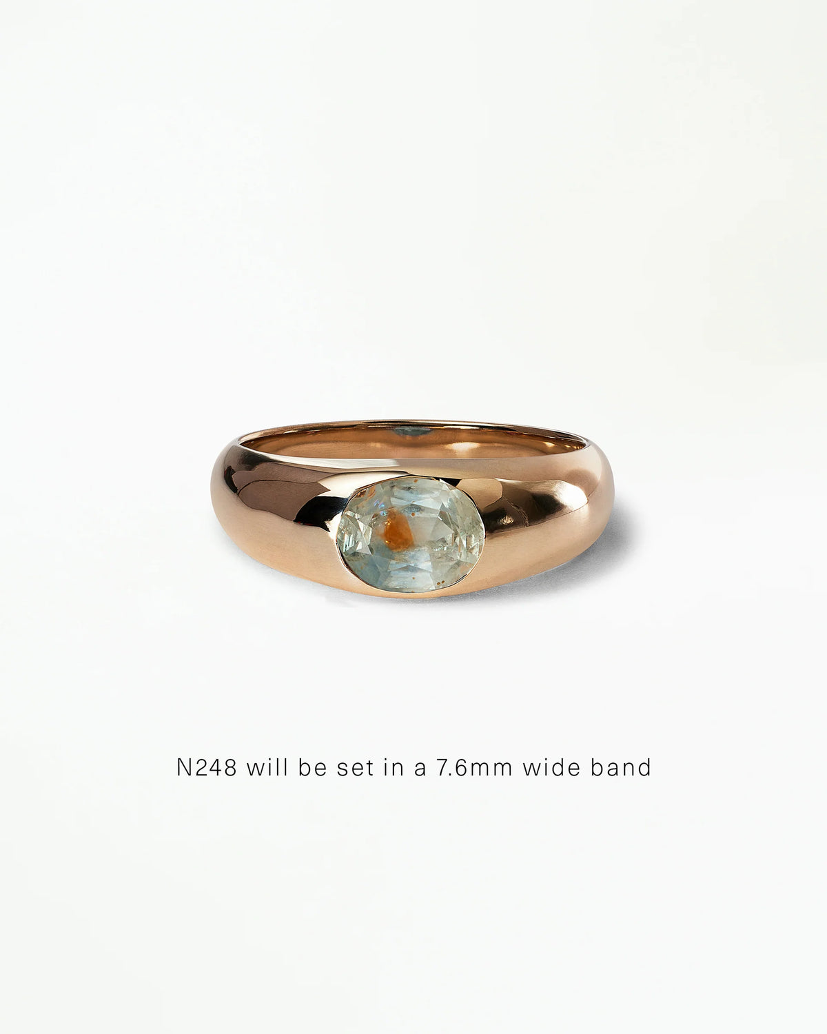 Oval Cut Gemstone Soft Signet Ring