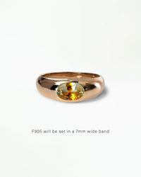 Oval Cut Gemstone Soft Signet Ring
