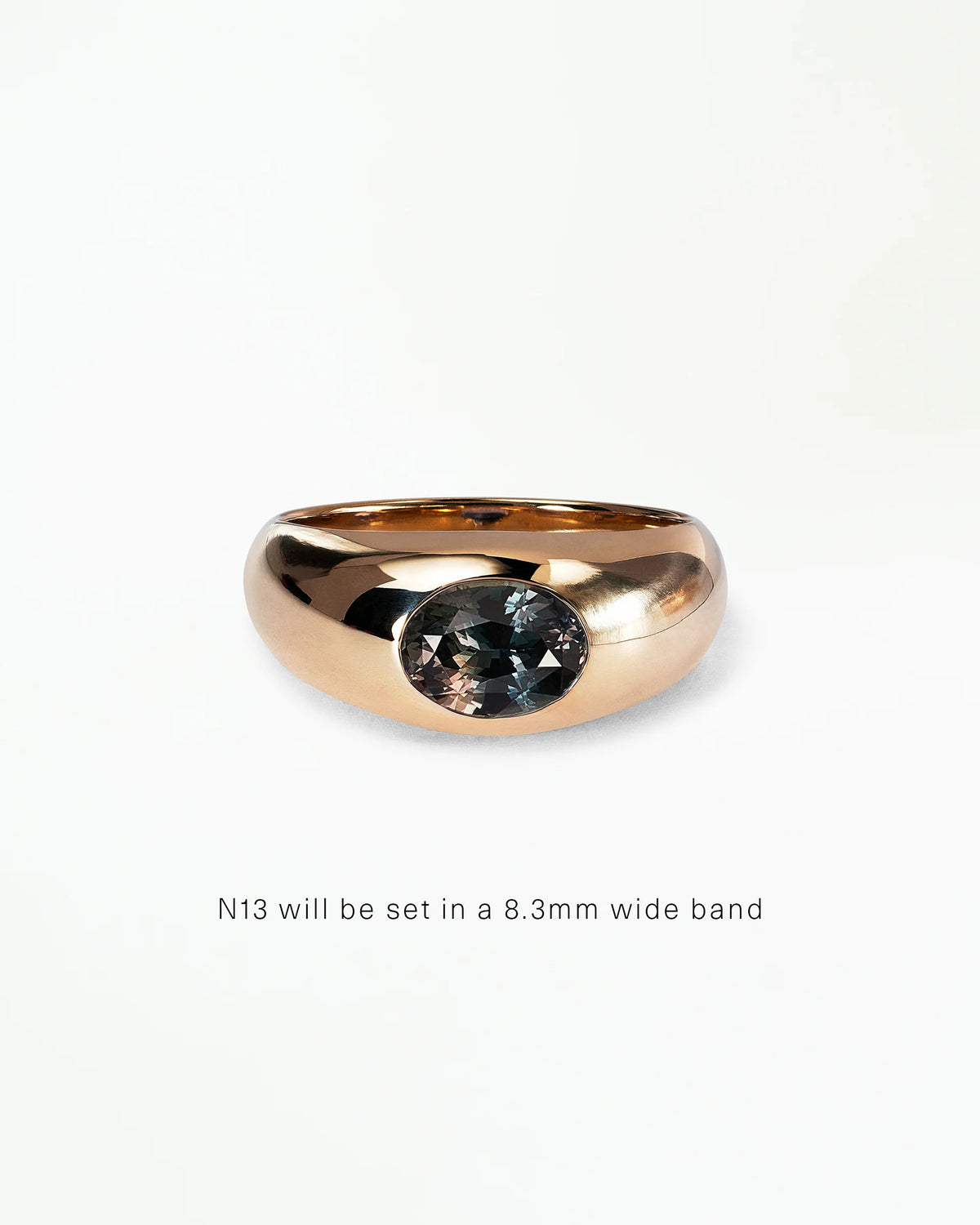 Oval Cut Gemstone Soft Signet Ring
