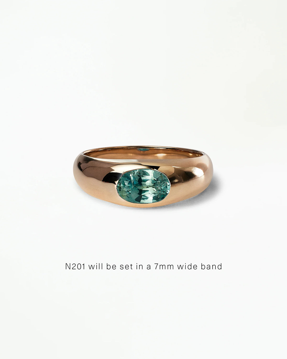 Oval Cut Gemstone Soft Signet Ring