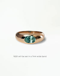 Oval Cut Gemstone Soft Signet Ring